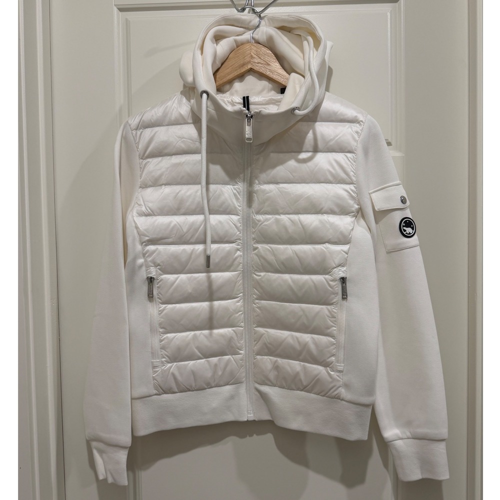 The Recycled Planet Company Hybrid Puffer Jacket Womens M White Recycled Down